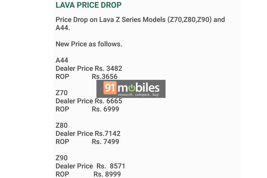 lava price cut