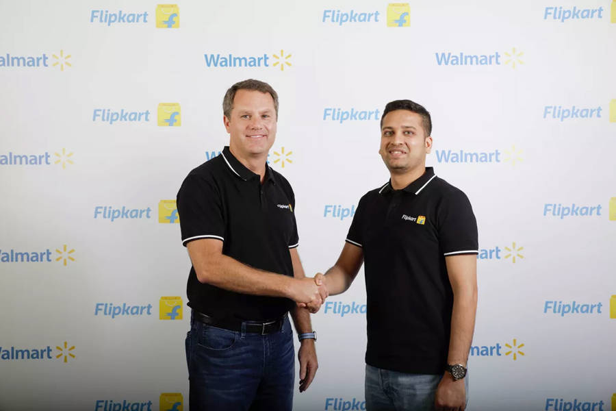 Walmart Flipkart deal Walmart CEO Doug McMillon and Flipkart Co-Founder and CEO Binny Bansal