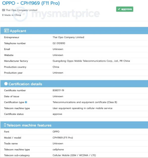 oppo-f11-pro-nbtc-certified-8gb-ram-punch-hole-display-might-launch-23-feb-mwc-2019-in-hindi