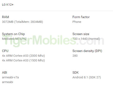 lg k12plus with 3gb ram might launch in mwc 2019 specifications in hindi