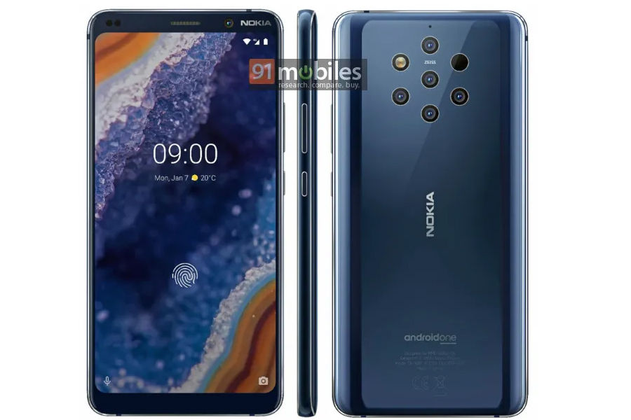 nokia 9 pureview official render image five rear camera in hindi