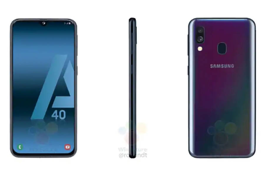 Samsung galaxy a40 leaked render image specifications price