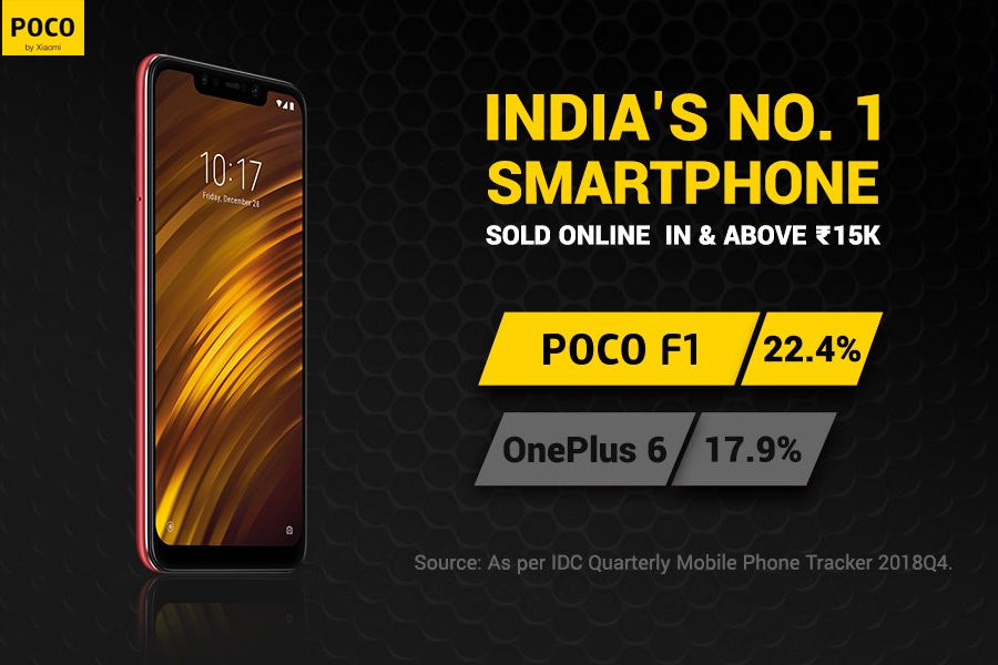 xiaomi-poco-f1-beats-oneplus-6-to-become-no-1-smartphone-in-15000-and-above-budget-in-online-sales-india