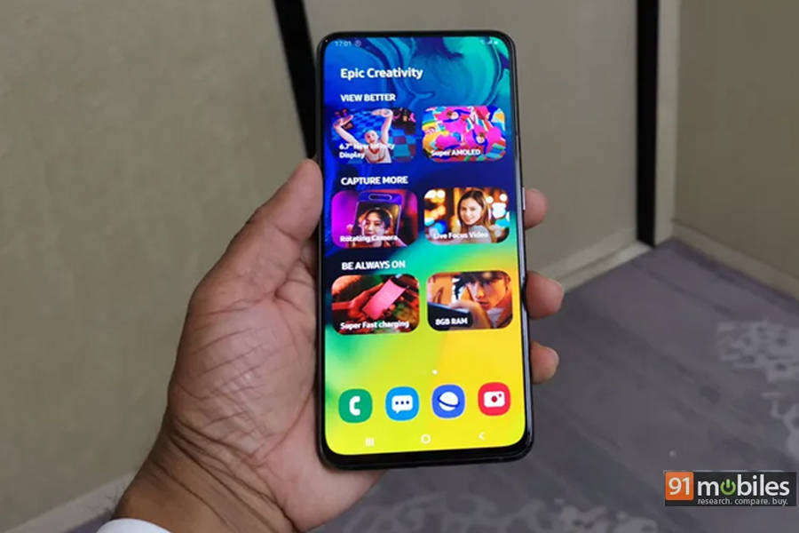 samsung galaxy a80 official with rotating slider camera 8gb ram snapdragon 730g specifications price