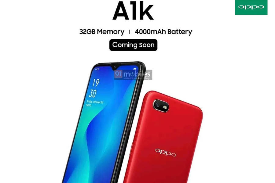 oppo a1k to launch at rs 7990 price with 4000mah battery specifications