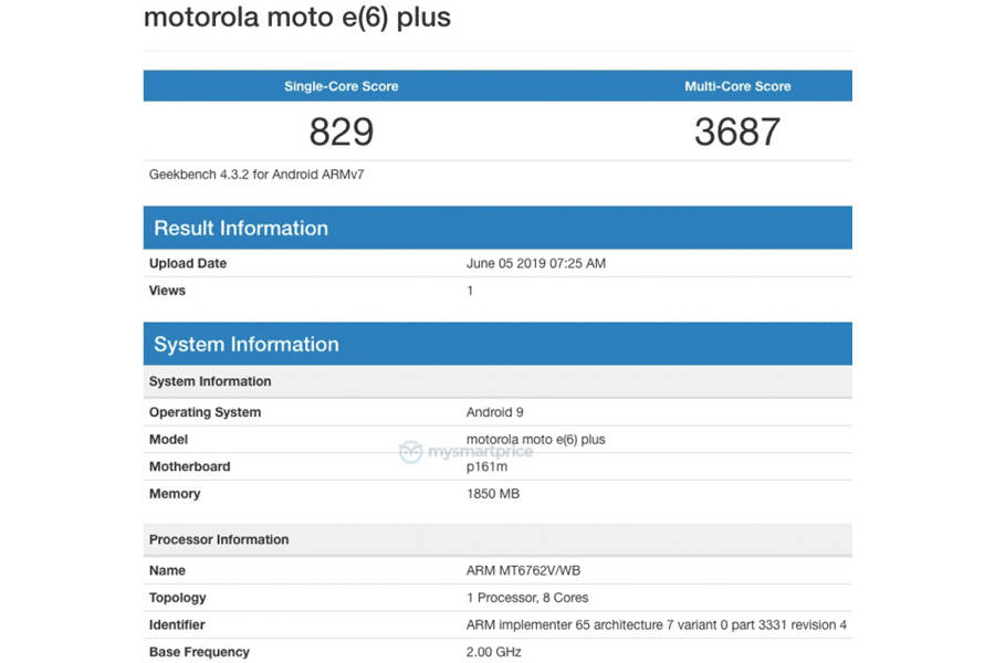 Motorola Moto E6 Plus Amazon India geekbench might launch on 20 june