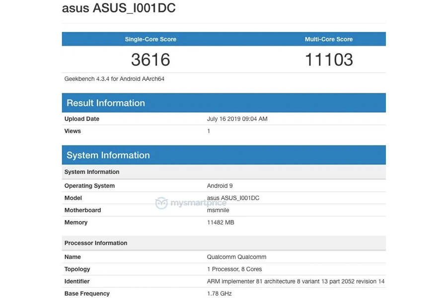 ASUS ROG Phone 2 with 12gb ram snapdragon 855 listed on geekbench