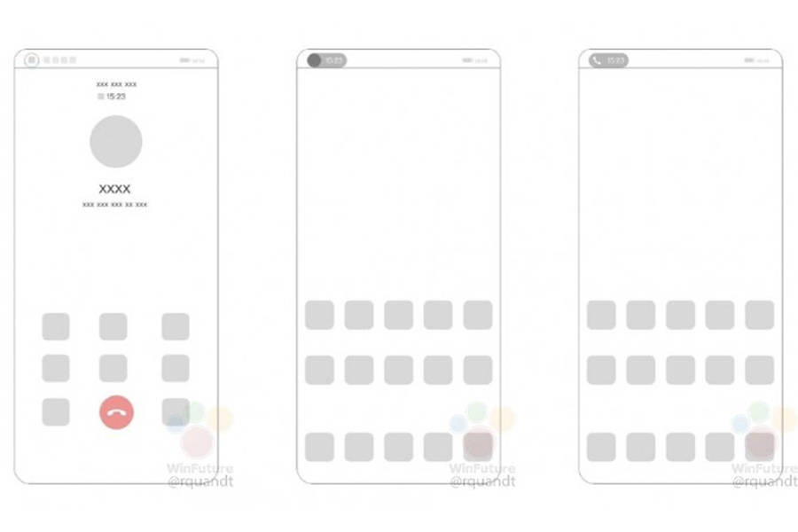 Huawei under display camera phone patent xiaomi oppo