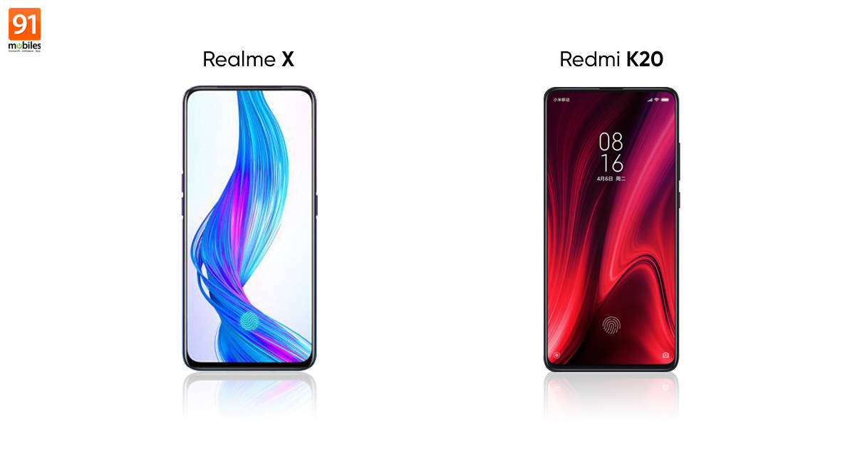 Redmi K20 vs Realme X difference specifications features price in india