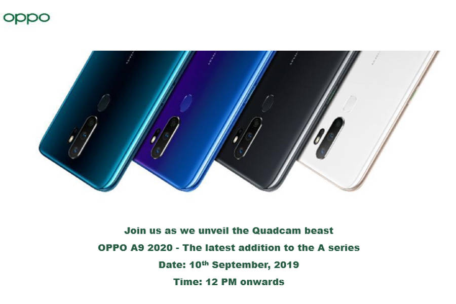 oppo a9 2020 to launch in india 10 september with 5000mah battery quad rear camera 8gb ram specs price