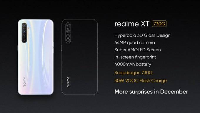 Realme XT 730G india launch before 20 december price 17000 4gb ram 64gb storage 30w vooc 4000mah battery