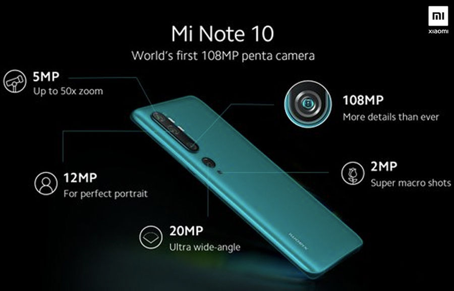 Xiaomi Mi Note 10 108MP Penta Camera phone launch date 6 november madrid spain specifications details