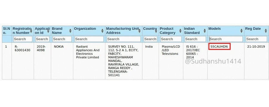 nokia smart tv 55 inch display 4K ultra-HD panel Android 9 OS JBL sound system bis listing 55CAUHDN india