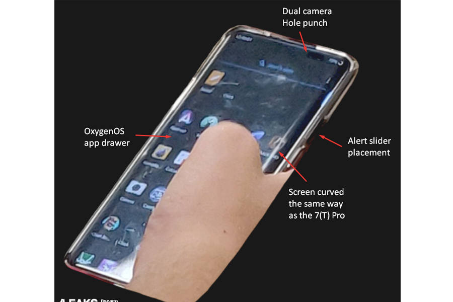 OnePlus 8 real photo image leaked front back panel dual punch hole rear camera 3 5mm audio jack