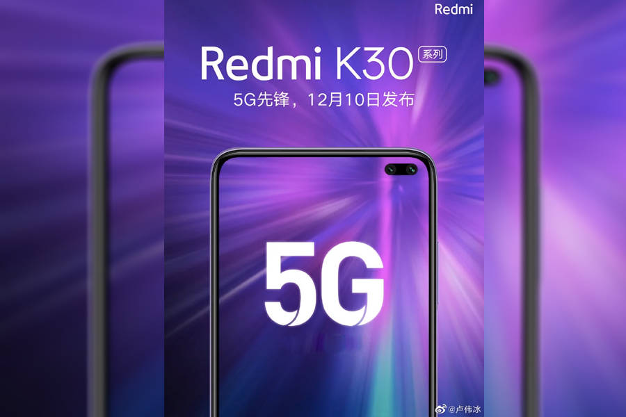 Xiaomi Redmi K30 launch date confirmed 10 december in china dual punch hole 120hz display SA/NSA 5g support