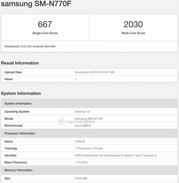 Samsung Galaxy Note 10 Lite 32mp selfie camera 10mp wide angle lens revealed leaked specifications