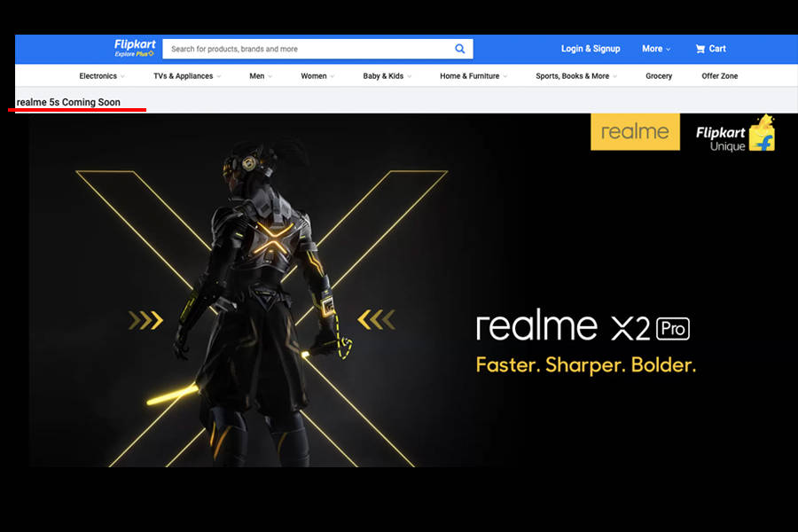 Realme 5s listed on flipkart Coming Soon launching on 20 november in india price x2 pro