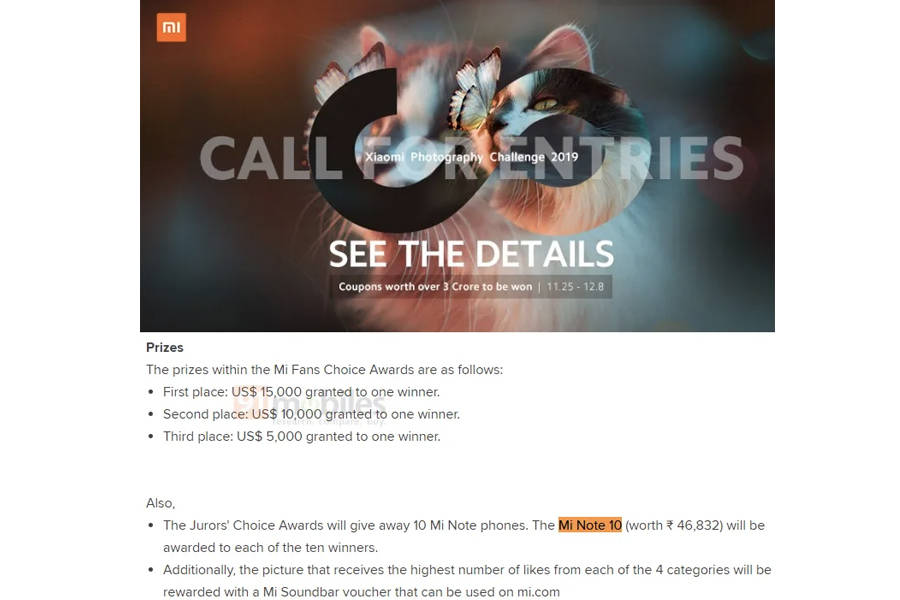 Xiaomi Mi Note 10 might launch in january 2020 end price around 40000