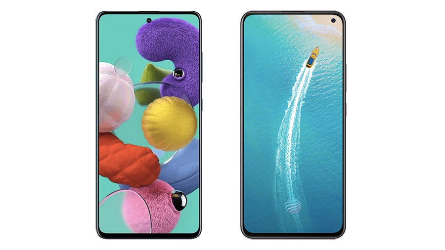 samsung galaxy a51 vs vivo v17 smartphone comparison specifications features camera battery ram performance price