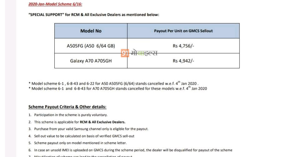 Samsung Galaxy A70 a50 price cut in india by rs 5000 offline retail store sale offer