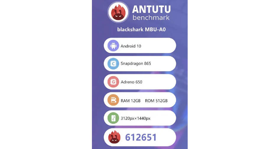 Black Shark 3 antutu listing specs leaked 12gb ram 65w 4720mah battery