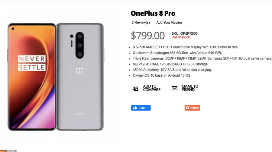 OnePlus 8 Pro lite listed on shopping site full specifications price revealed leaked