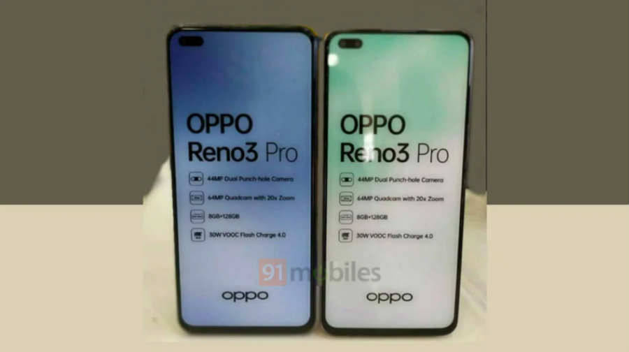 OPPO Reno 3 Pro 44mp dual selfie 64mp quad rear camera details revealed specs price sale 2 march india launch