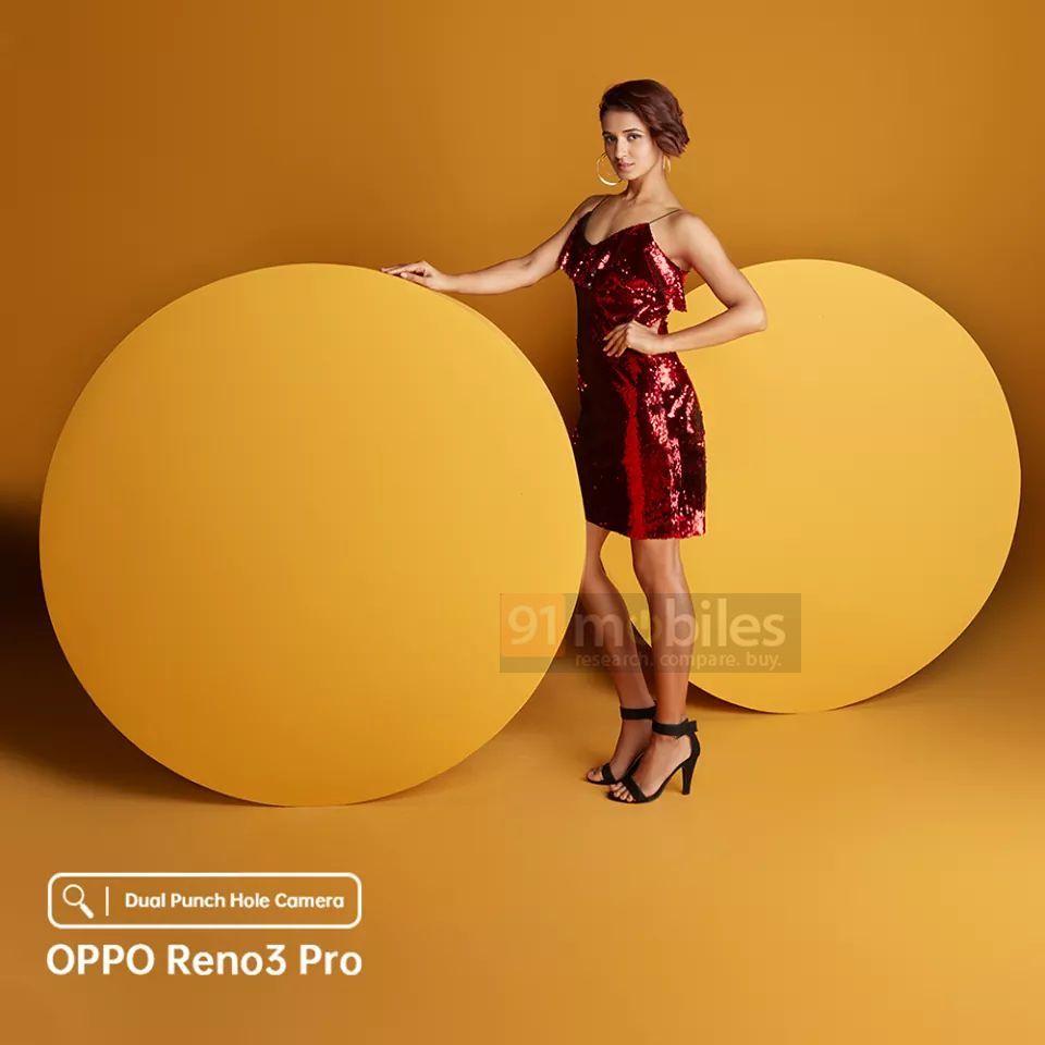 OPPO Reno 3 Pro dual punch hole selfie camera poster leaked