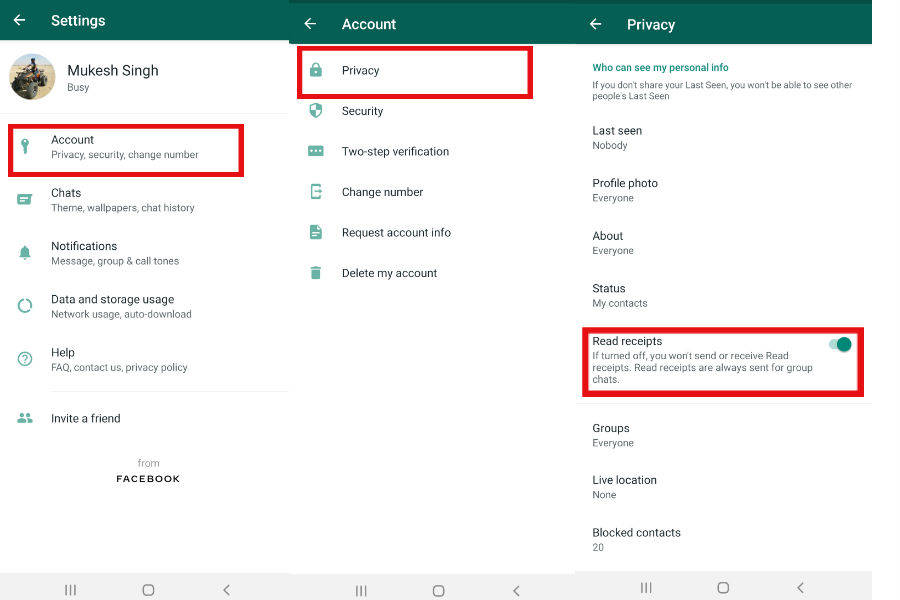 how to check whatsapp read message 