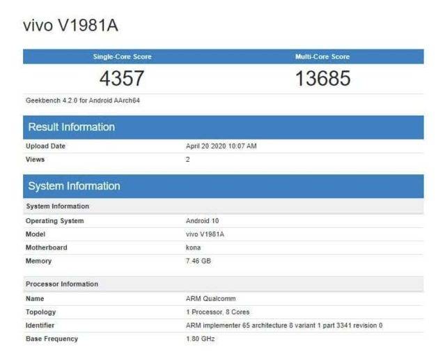 iQOO Neo 3 listed on geekbench with 8gb ram snapdragon 865 specs leaked before 23 april launch