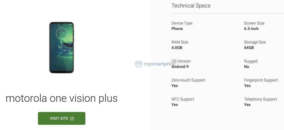 Motorola One Vision Plus listed on geekbench 4gb ram snapdragon 665 processor specs leaked