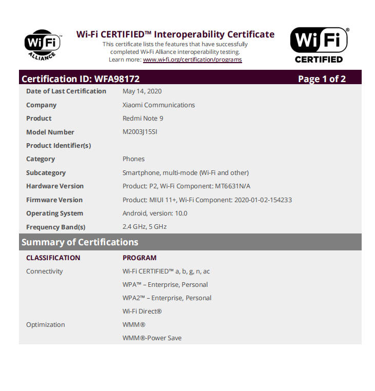 Xiaomi Redmi Note 9 launching in india battery camera know full specs price wifi alliance M2003J15SI