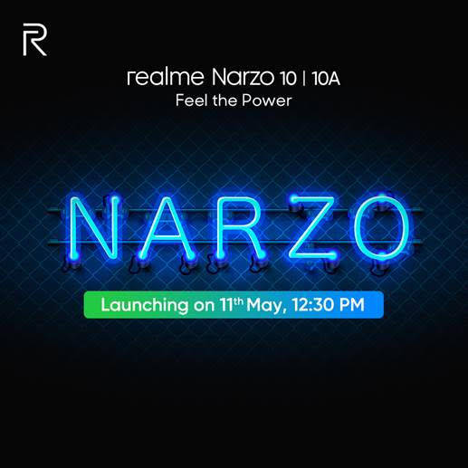 Realme Narzo series launching on 11 may 10 10A smartphone how to watch live online