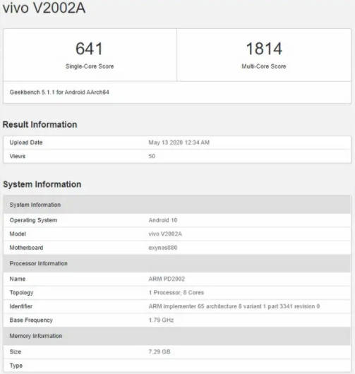 vivo-y70s-geekbench