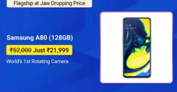 samsung galaxy a80 available with rs 20000 discount in india flipkart sale offer