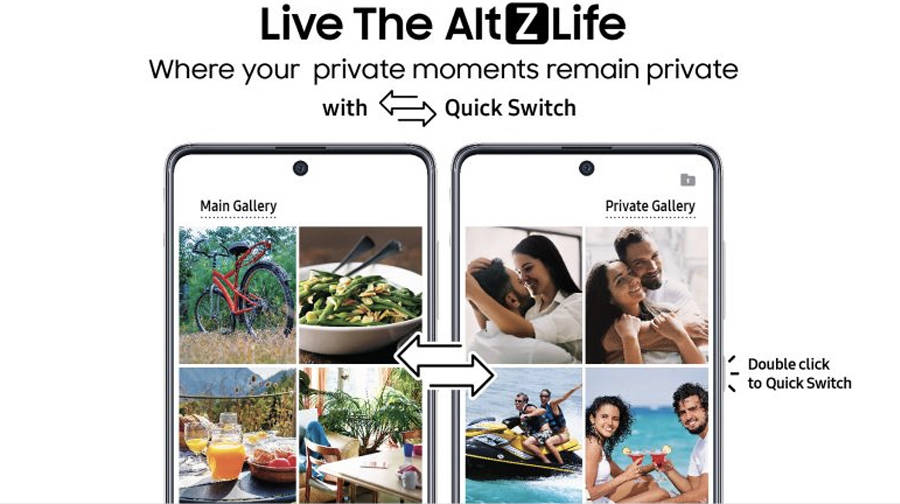 Samsung AltZLife Quick Switch Content Suggestions Privacy feature india Galaxy A71 A51