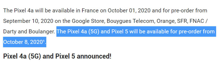 Google Pixel 5 and Pixel 4a 5G might launch on 8 october