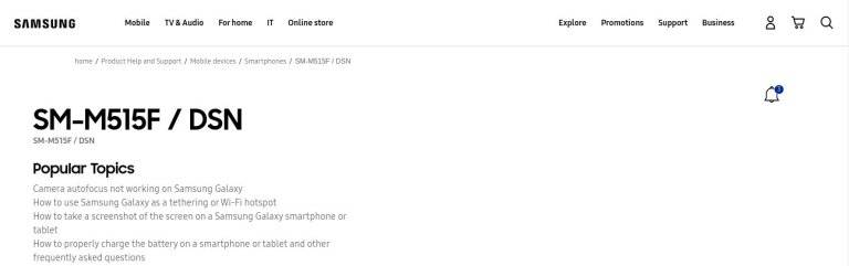 Samsung Galaxy M51 support page goes live on official website SM-M515F