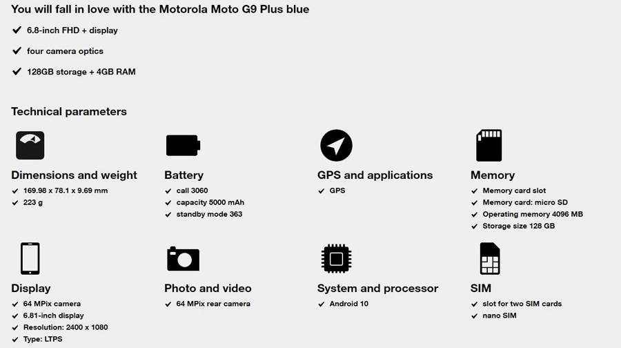 motorola moto g9 plus listed on website specs price revealed