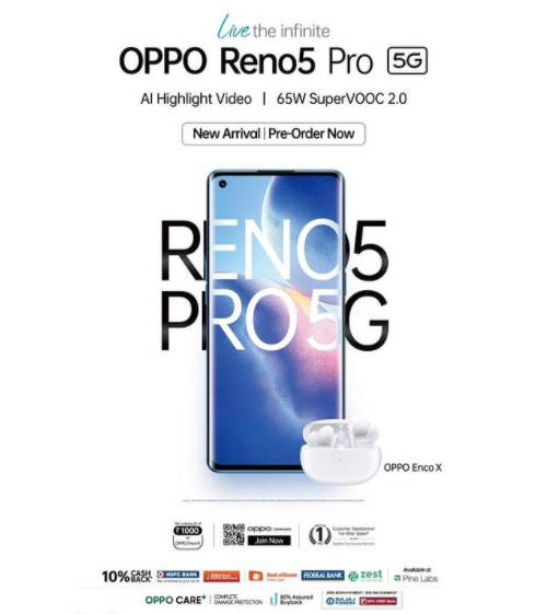 OPPO Reno5 Pro 5G india price rs 39990 leaked launch on 18 january