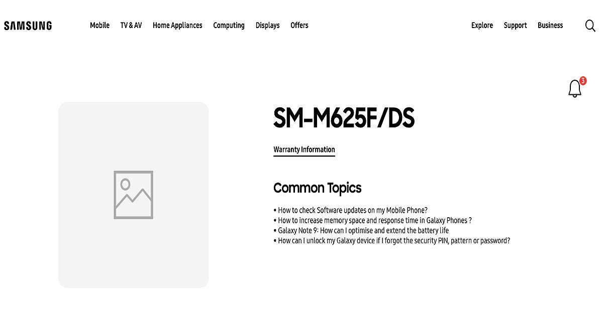 samsung galaxy m62 support page live on indian website launch soon