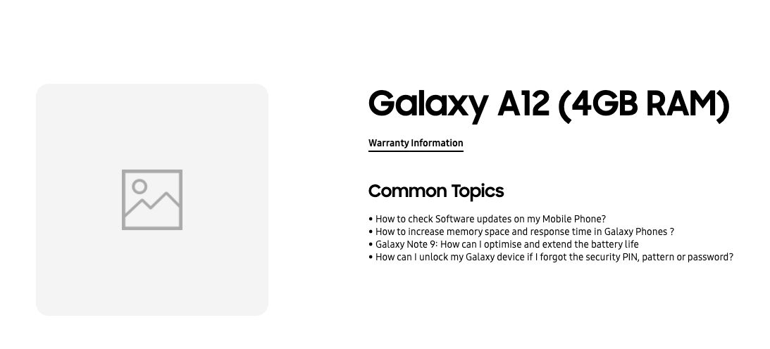 Samsung Galaxy A12 support page live on indian website launch soon