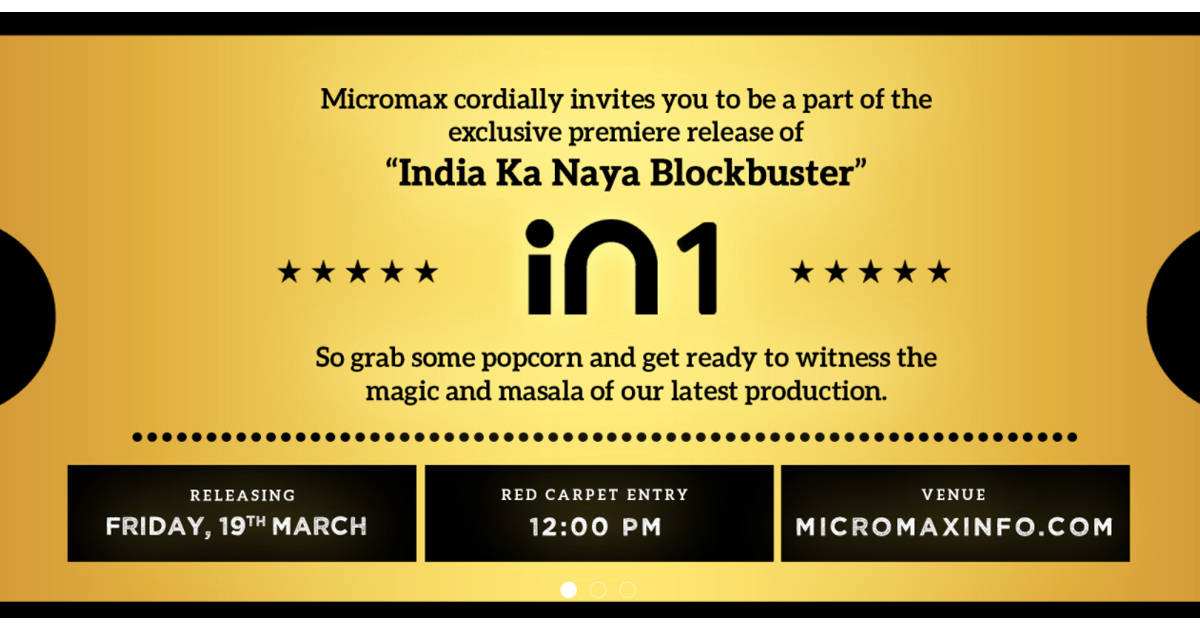 Micromax IN 1 India Launch on 19 March specs price sale offer