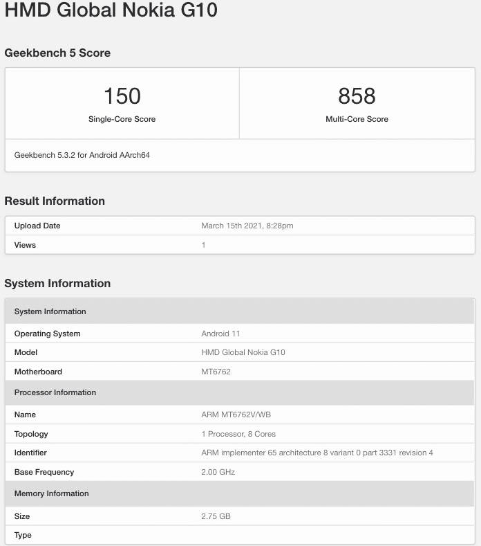 nokia-g10-geekbench