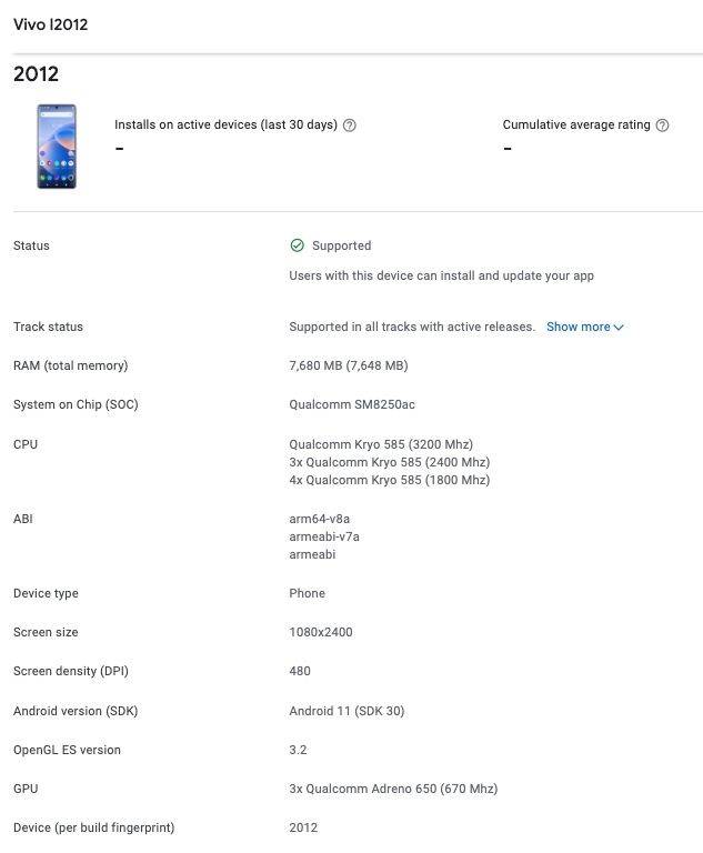 iQOO Neo 5 5G Phone india variant google play console listing launch soon Specs Price