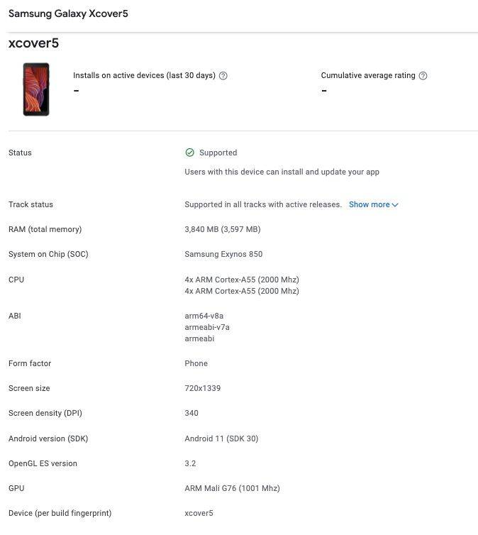 samsung-galaxy-xcover-5-google-play-console