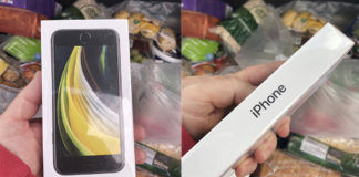 50 year old man got free apple iphone se in Fruit grocery basket