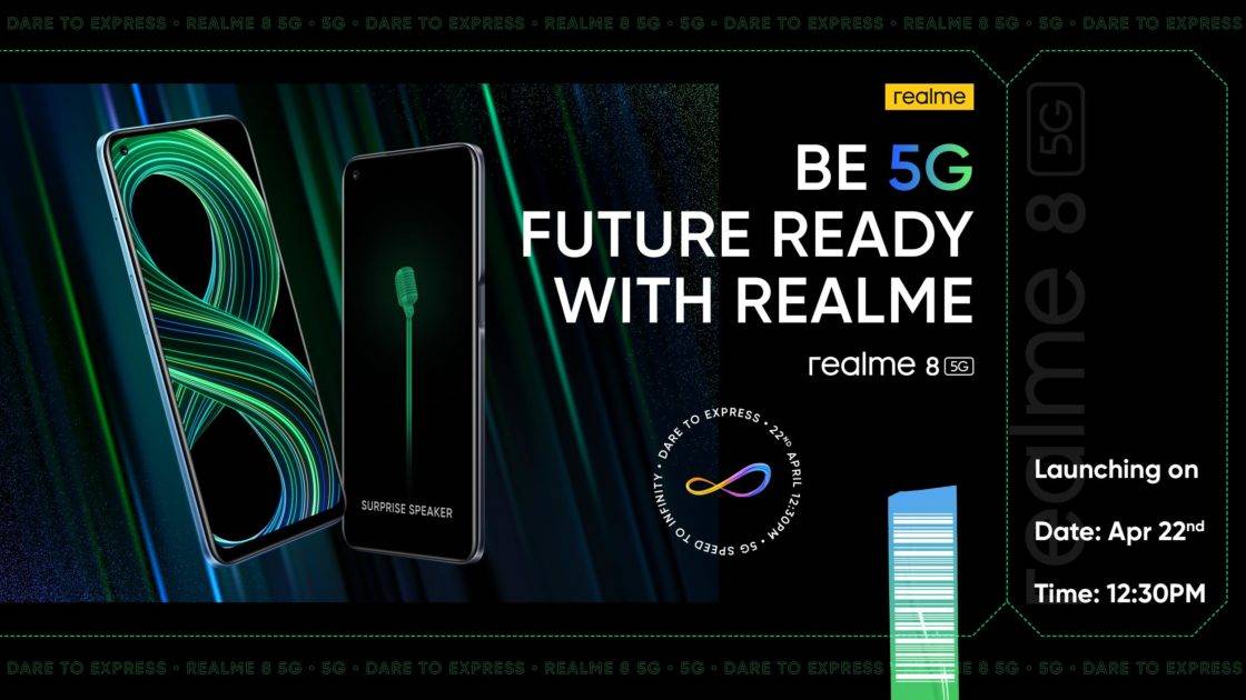 Realme 8 5G India Launch on 22 April with Dimensity 700 processor