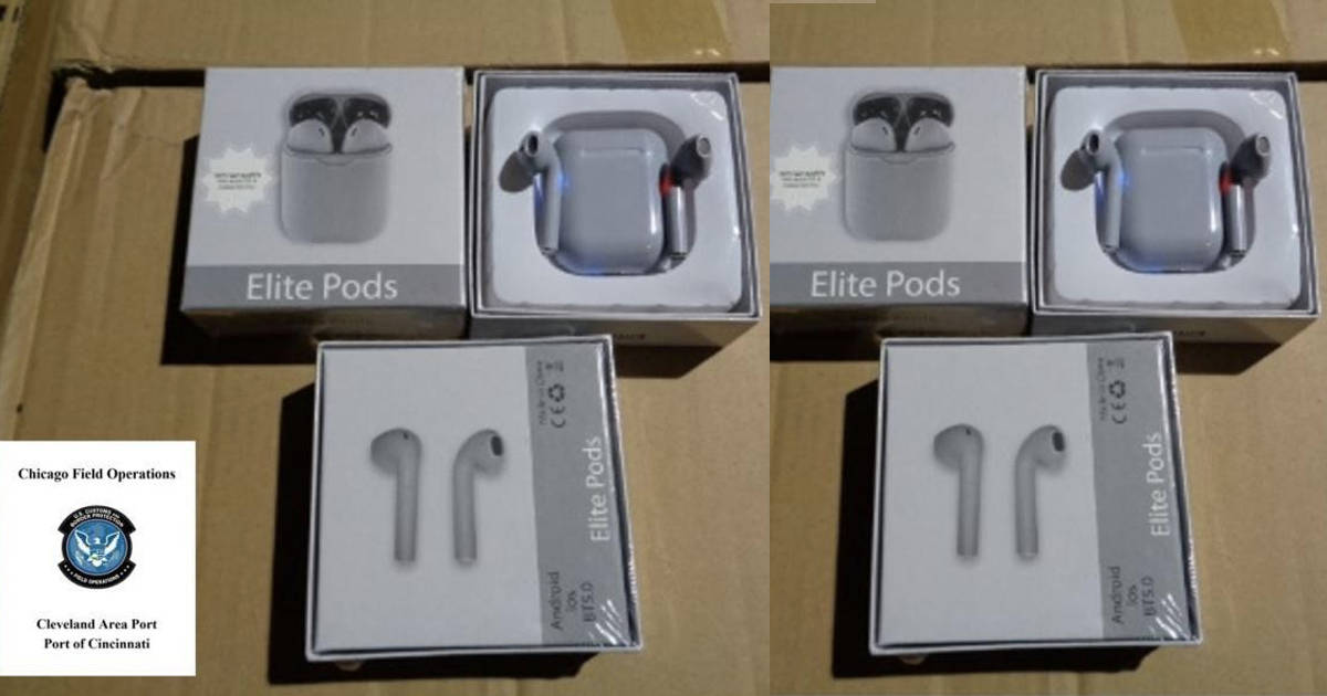 fake apple airpods seized in us coming from china worth around 7 million dollars