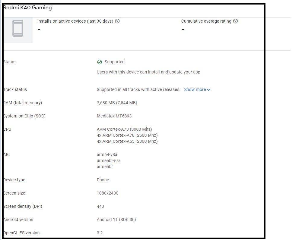 redmi-k40-gaming-edition-google-play-listing-specs-leaked